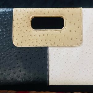 Elegant Black and Cream Clutch Bag
